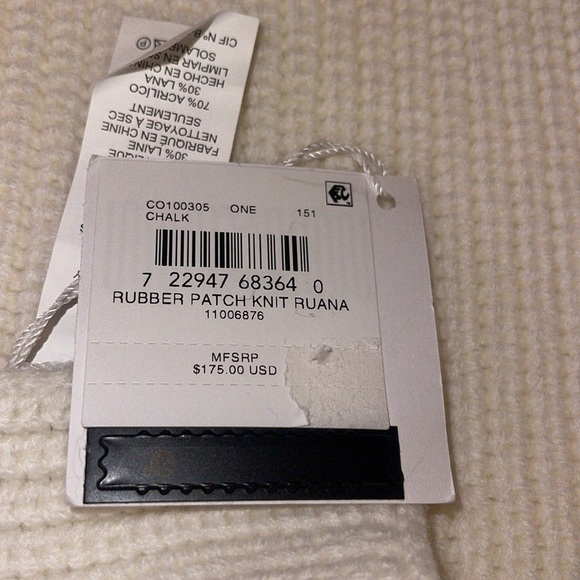 Coach Chalk Rubber Patch Knit Ruana Wrap NWT OS - Picture 6 of 7